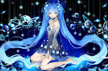 Картинка аниме vocaloid звёзды rrr 627470487 hatsune miku взгляд девушка планеты