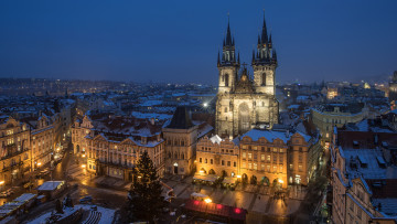 Картинка prague города прага+ Чехия ночь панорама