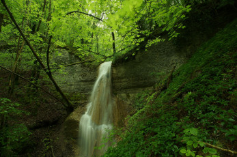 Картинка природа водопады поток скала
