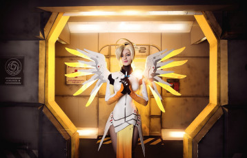 Картинка разное cosplay+ косплей sugoi cosplay uniform bishojo subarashii blonde oppai mecha seifuku pretty blue eyes girl woman angel mercy overwatch game amelia+reus