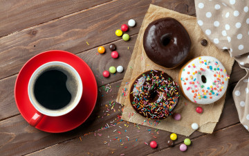 Картинка еда хлеб +выпечка пончики кофе драже