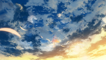Картинка аниме пейзажи +природа облака