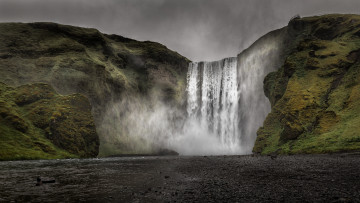 Картинка природа водопады исландия водопад скоугафосс