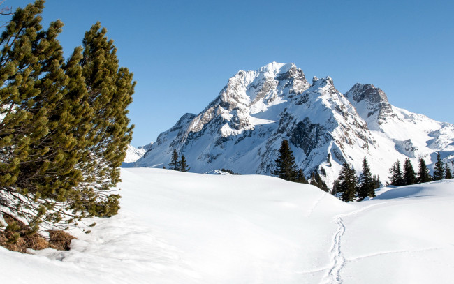 Обои картинки фото природа, горы, сугробы, зима, снег