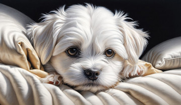 Картинка рисованное животные собачка ткань арт