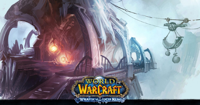Обои картинки фото видео игры, world of warcraft,  wrath of the lich king, башня, фонари