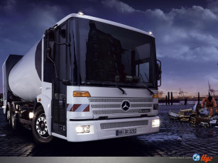 обоя mercedes, econic, автомобили, trucks