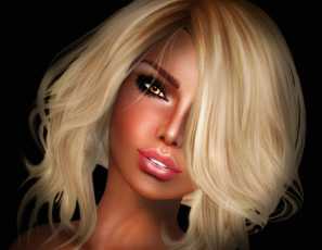 Картинка 3д графика portraits портрет девушка блондинка