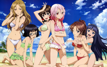 Картинка аниме guilty crown пляж девушки