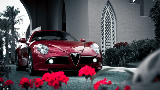 Обои картинки фото alfa, romeo, 8c, competizione, автомобили, fiat, group, италия