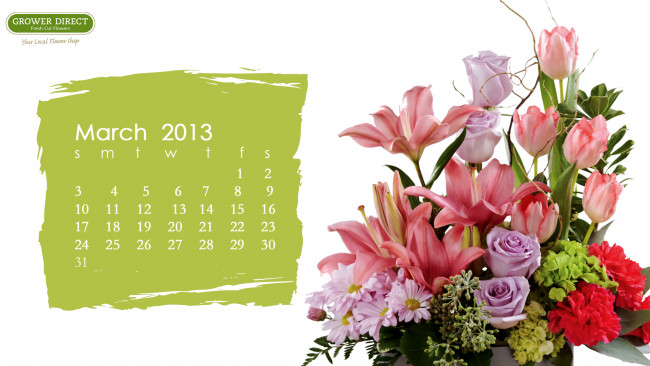 Обои картинки фото календари, цветы, букет