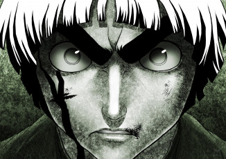 Картинка аниме naruto наруто арт чёрно-белый рок ли лицо взгляд злость