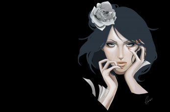 Картинка аниме naruto взгляд роза наруто девушка конан лицо руки листы бумага акатцки