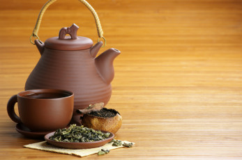 Картинка еда напитки +Чай напиток блюдце стол чайник кружка зелёный чай