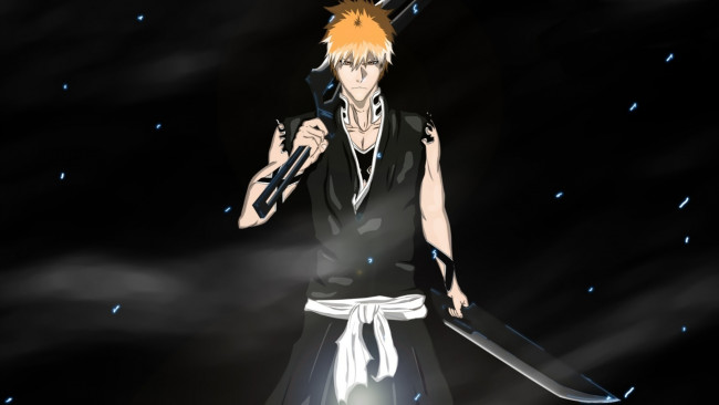 Обои картинки фото аниме, bleach, sword, shinigami, by, inec, dve, blade, is, me, kurosaki, ichigo