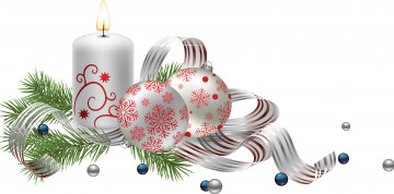 Картинка праздничные векторная+графика+ новый+год шары ветка свеча