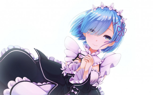 Обои картинки фото аниме, re,  zero kara hajimeru isekai seikatsu, девушка, взгляд, фон