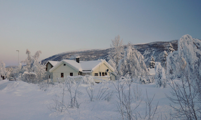 Обои картинки фото города, - пейзажи, деревья, снег, дом