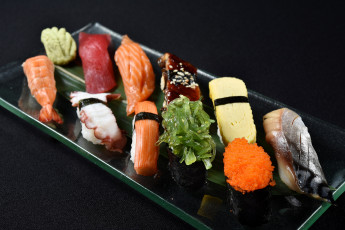 Картинка еда рыба +морепродукты +суши +роллы креветки икра васаби