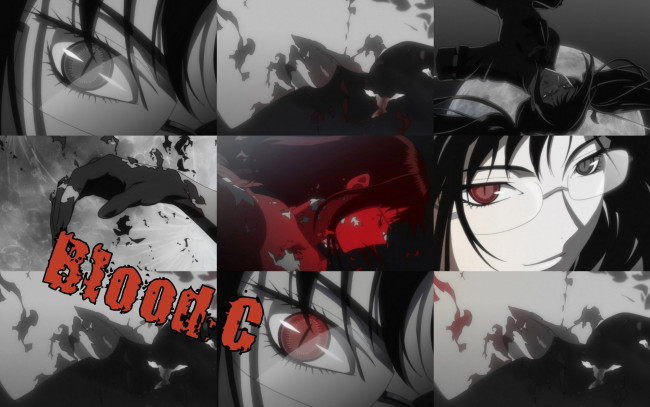Обои картинки фото blood, аниме, глаза, saya, kisaragi, девушка, кровь