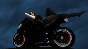 Картинка мотоциклы 3d мотоцикл фон взгляд девушка
