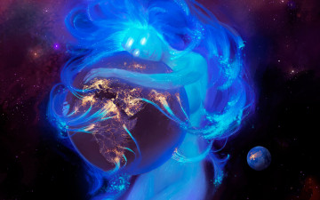 Картинка фэнтези существа планета космос земля alexiuss фантастика звезды женщина интернет