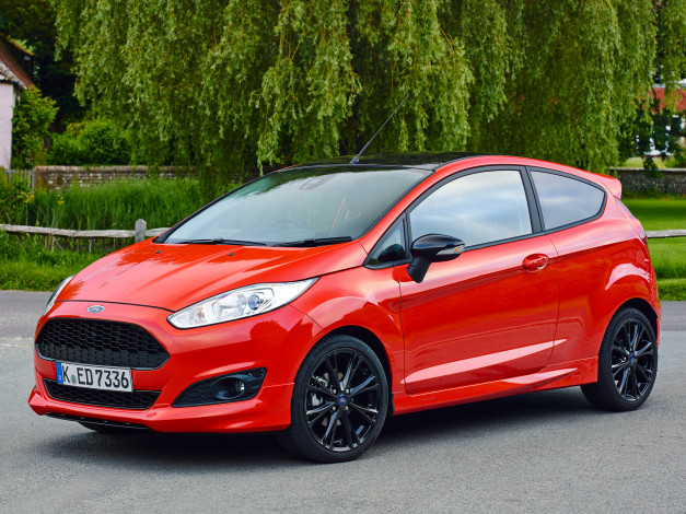 Обои картинки фото автомобили, ford, красный, 2014г, red, fiesta, zetec, s