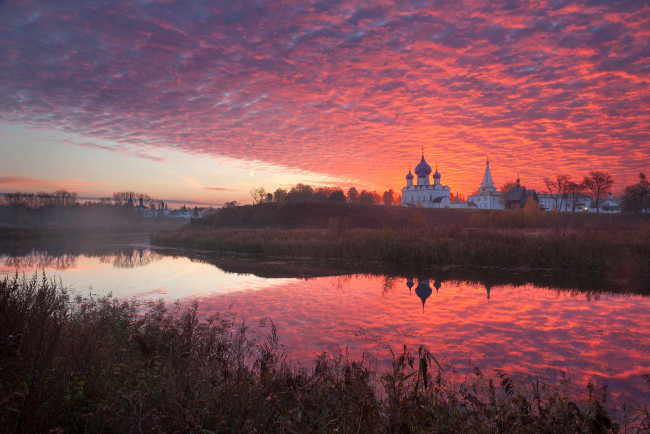 Обои картинки фото города, - православные церкви,  монастыри, природа, фантастика, солнце, закат, зелень