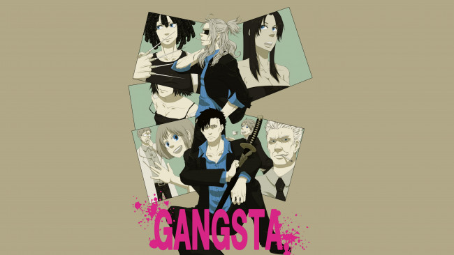 Обои картинки фото аниме, gangsta, бандитос, парни, девушки