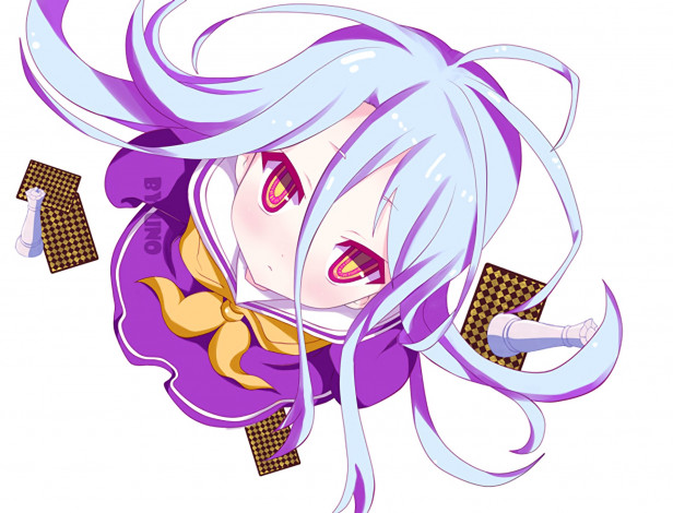 Обои картинки фото аниме, no game no life, фон, взгляд, девушка