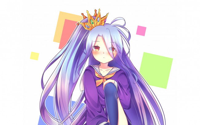 Обои картинки фото аниме, no game no life, фон, взгляд, девушка