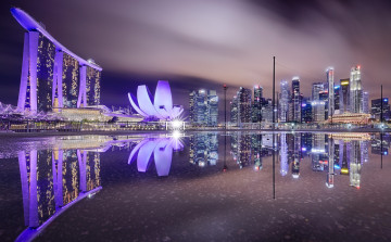 Картинка города сингапур+ сингапур singapore ночь