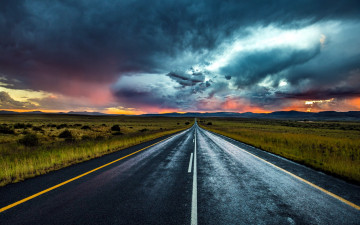 Картинка природа дороги облака шоссе