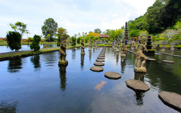Картинка природа парк скульптуры водоем