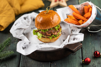 Картинка еда бутерброды +гамбургеры +канапе гамбургер мясо зелень картофель