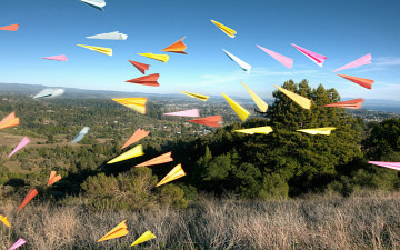 Картинка разное компьютерный+дизайн деревья поляны долина самолетики