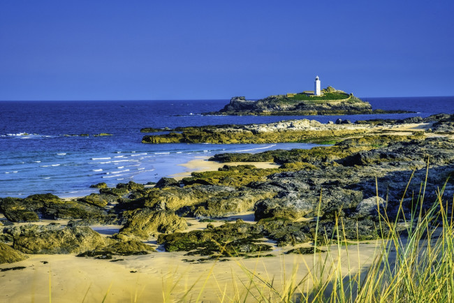 Обои картинки фото godrevy lighthouse, cornwall, england, природа, маяки, godrevy, lighthouse