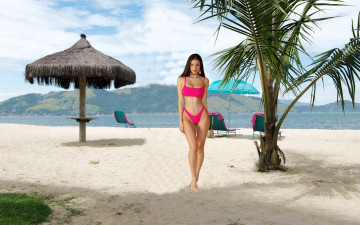 Картинка девушки анна+сазонова пальма пляж бикини