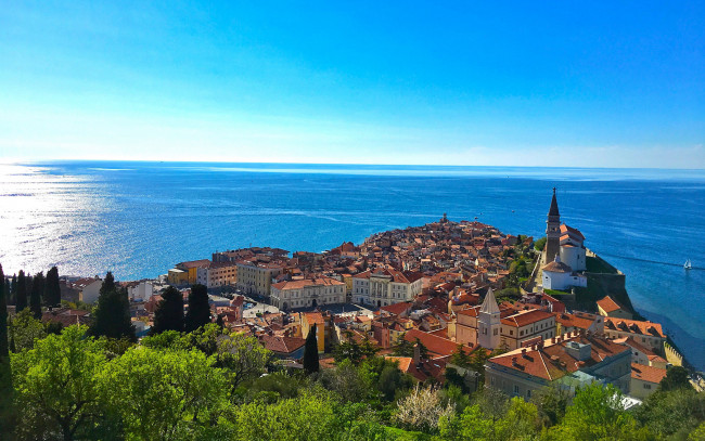 Обои картинки фото piran, slovenia, города, - панорамы