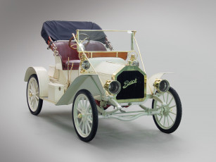 Картинка автомобили классика model 10 touring runabout ретро кабриолет белый 1908 buick