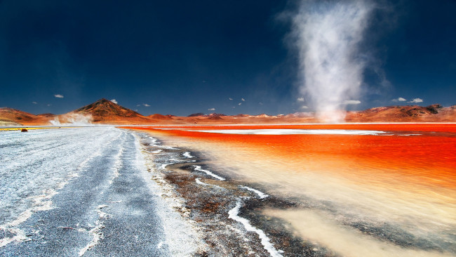 Обои картинки фото laguna, colorada, bolivia, природа, стихия, red, lake