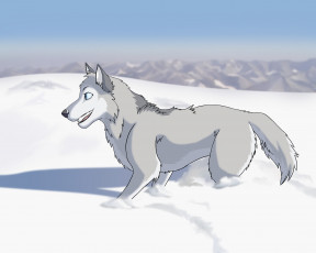 Картинка рисованные животные собаки собака снег