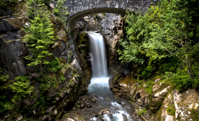 Обои картинки фото mount, rainier, парк, сша, природа, водопады, горы, водопад