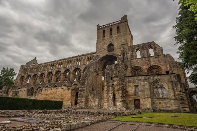 Обои картинки фото jedburgh abbey, города, - католические соборы,  костелы,  аббатства, аббатство