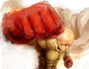 обоя аниме, one punch man, сайтама