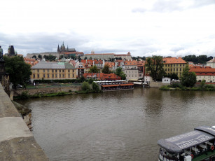 Картинка города прага+ Чехия панорама влтава река