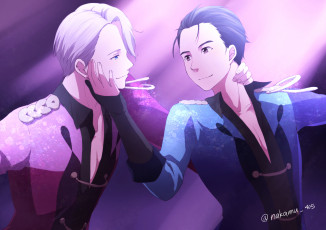 обоя аниме, yuri on ice, виктор, юри