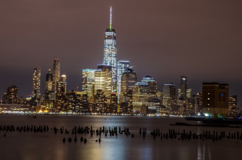 Картинка world+trade+center +nyc города нью-йорк+ сша ночь огни