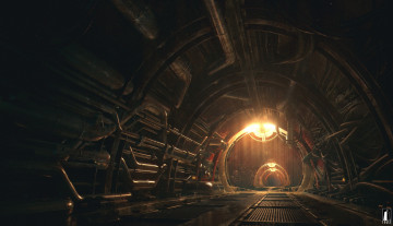 Картинка фэнтези иные+миры +иные+времена туннель maintance tunnels concept art for the iron tower studio