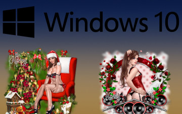 Картинка компьютеры windows++10 логотип фон взгляд девушки